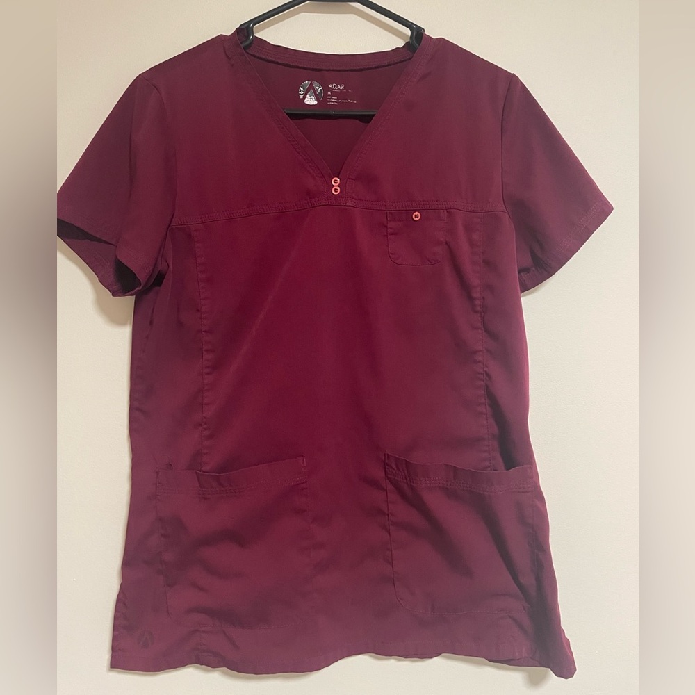 Adar Burgundy Women's Scrub Set